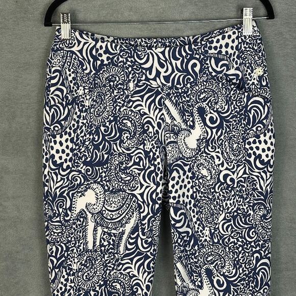 Lilly Pulitzer Pants Womens 8 Navy Luxletic Corso UPF 50+ Comfort Preppy Stretch - Picture 2 of 14